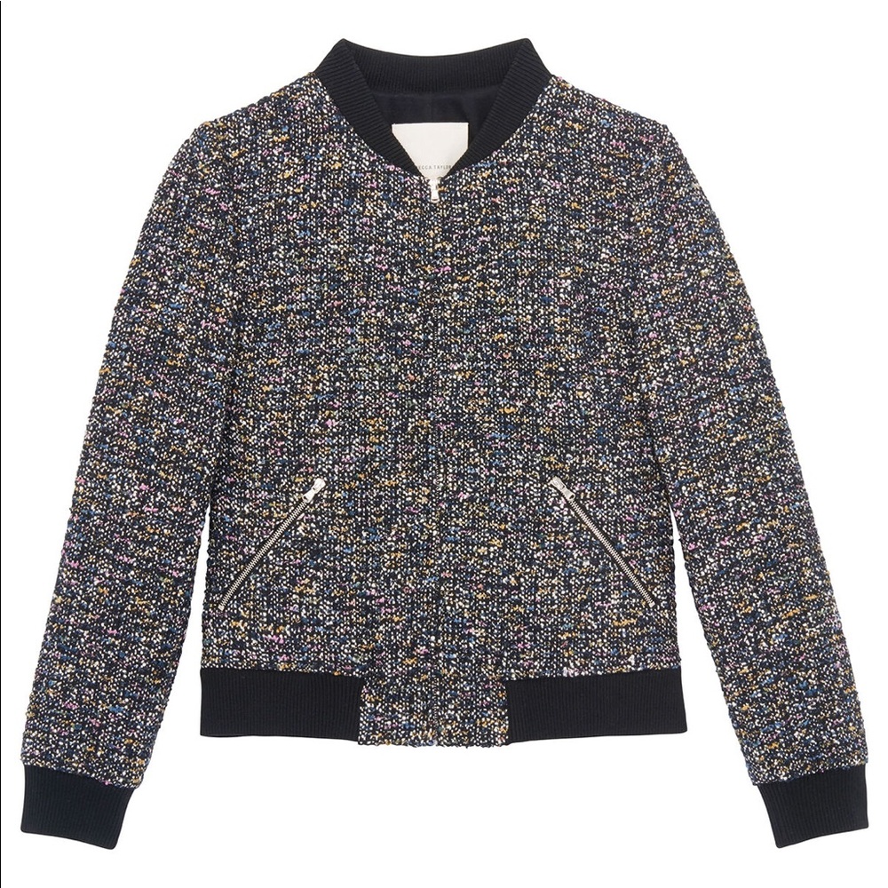 Rebecca Taylor Multi Tweed Bomber Jacket
